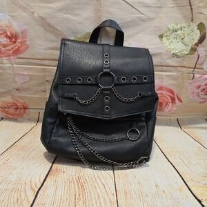 Black Chain-Embellished Backpack